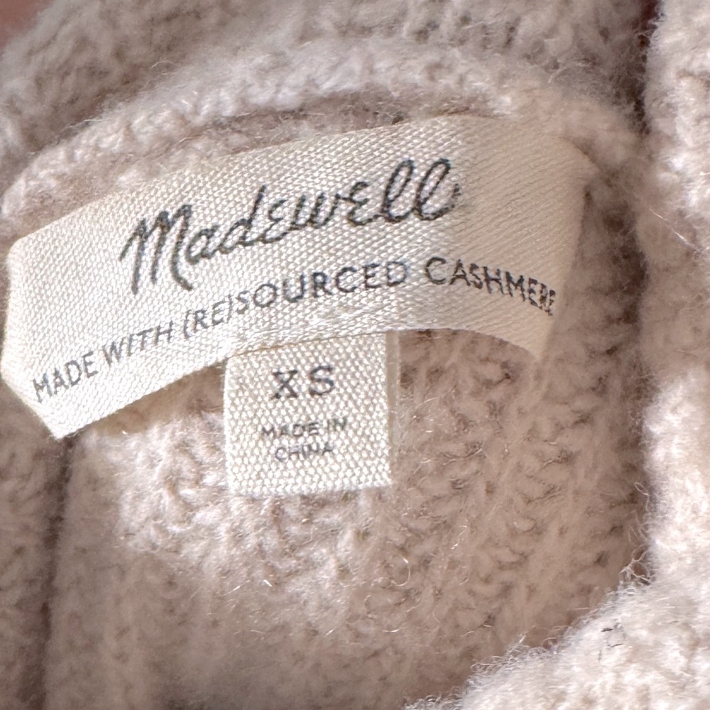 Madewell (Re)sourced Cashmere Turtleneck Sweater XS beige cream - Picture 6 of 8